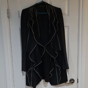 Jane & John Women' Size Medium Elegant Black Ruffled Women's Jacket